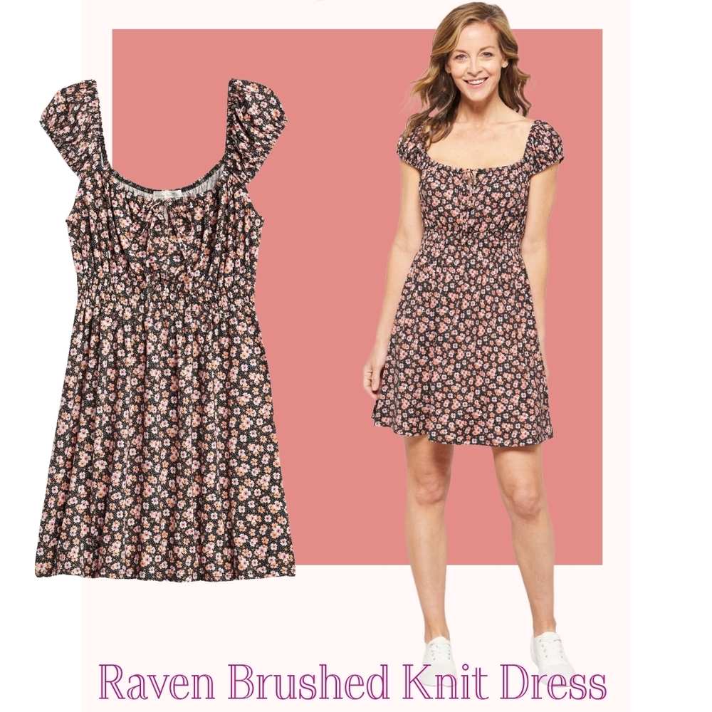 Nine Britton Floral Mini Dress in Black and Pink